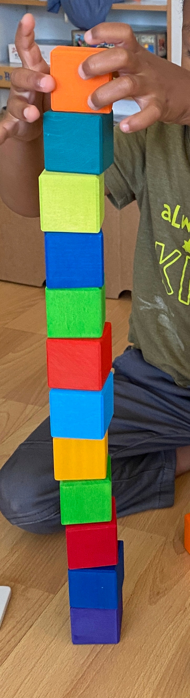 Grimm's Wooden Rainbow Mosaic Block Set