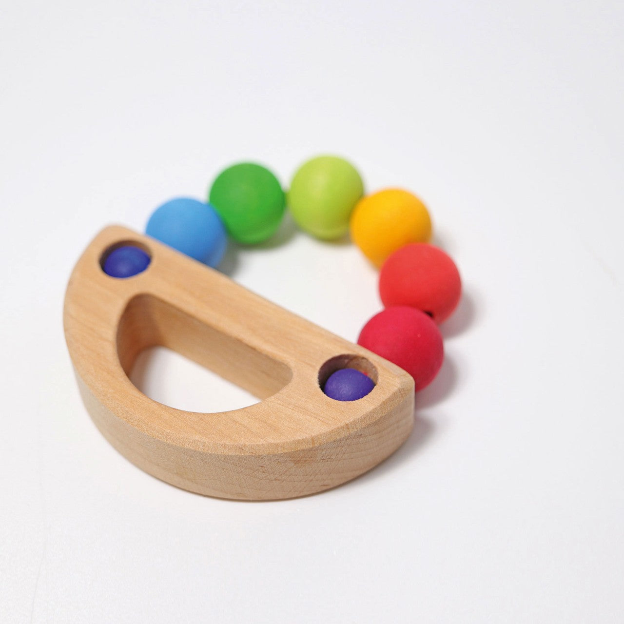 Wooden Grimm's Rainbow Boat Grasping Toy