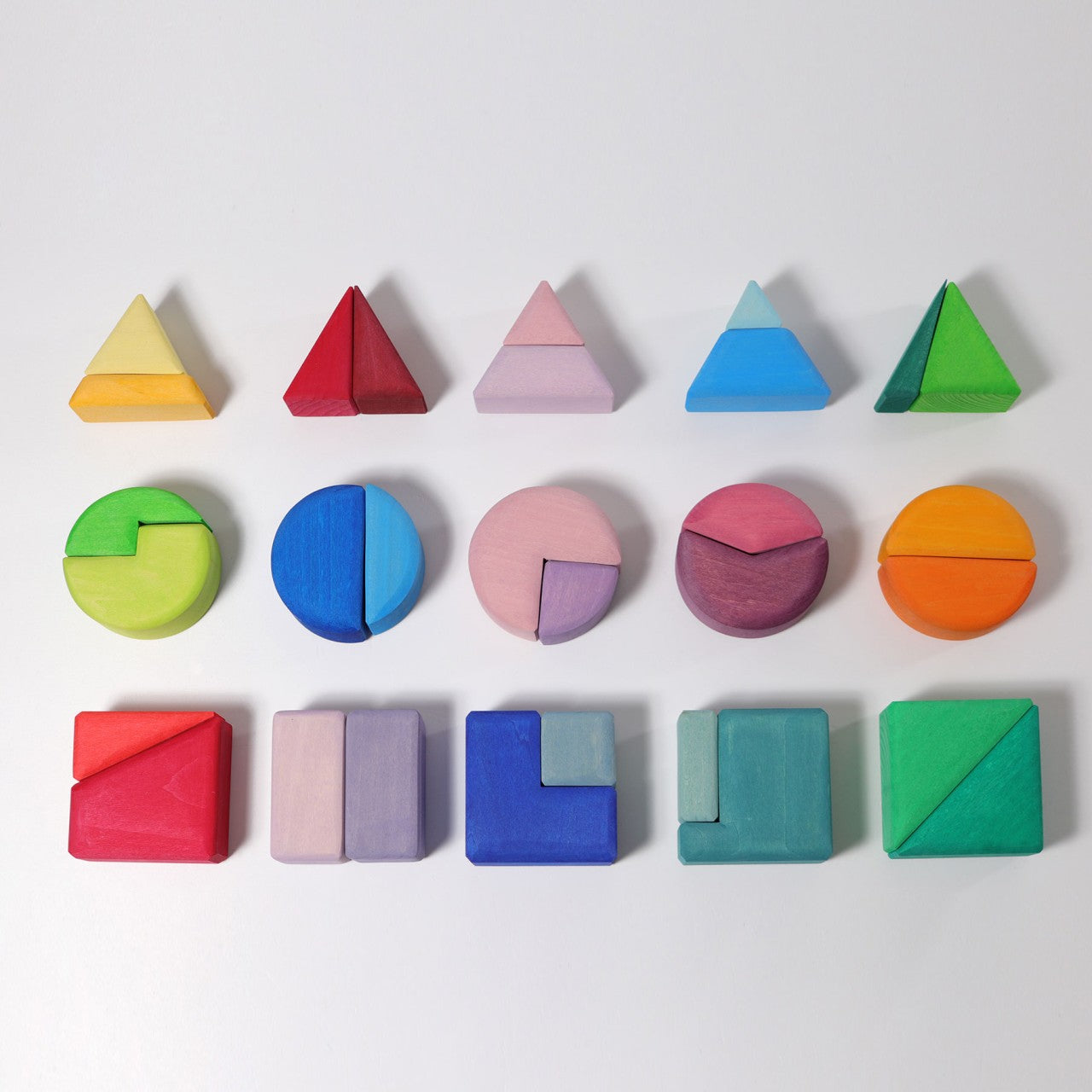Grimm's Wooden Triangle Square Circle Blocks Set