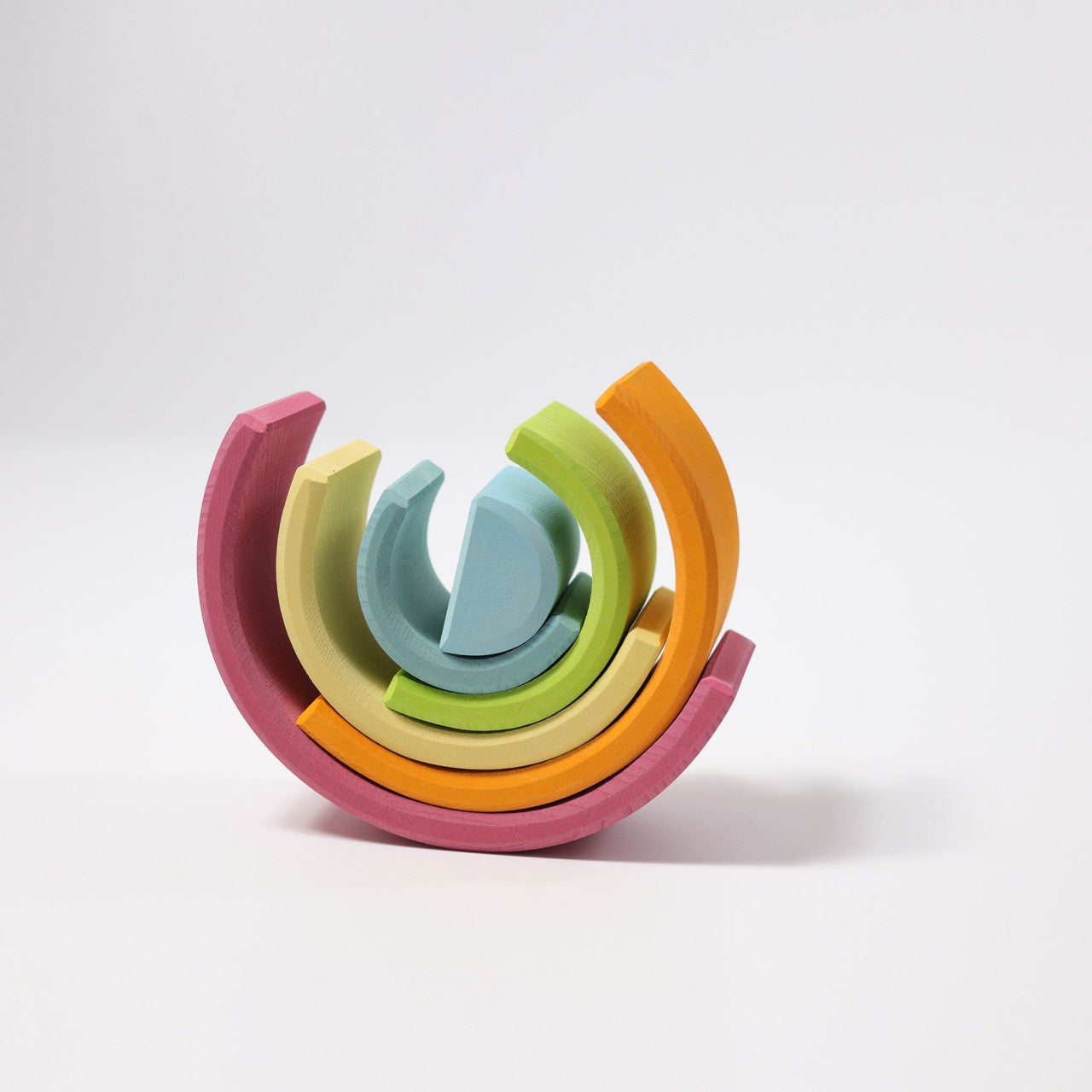 Grimm's Wooden Pastel Rainbow Tunnel