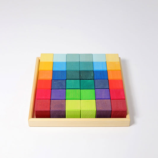 Grimm's Wooden Rainbow Mosaic Block Set
