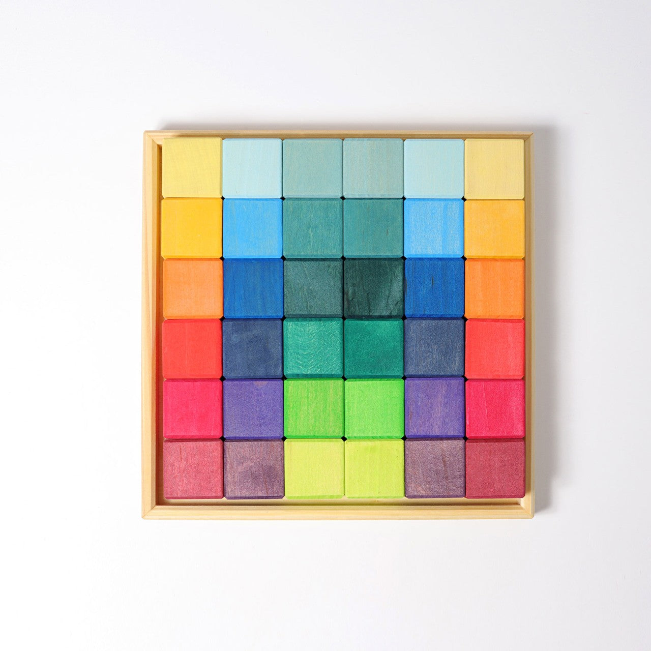 Grimm's Wooden Rainbow Mosaic Block Set